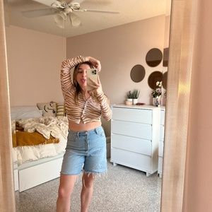 FOREVER 21 Zebra Mesh Button Up